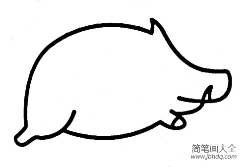 儿童动物简笔画野猪的画法