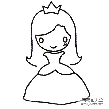 3.然后画身体和裙子。