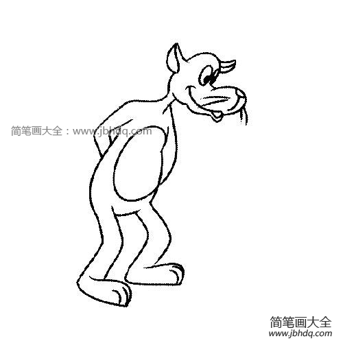 可爱的小狼简笔画图片