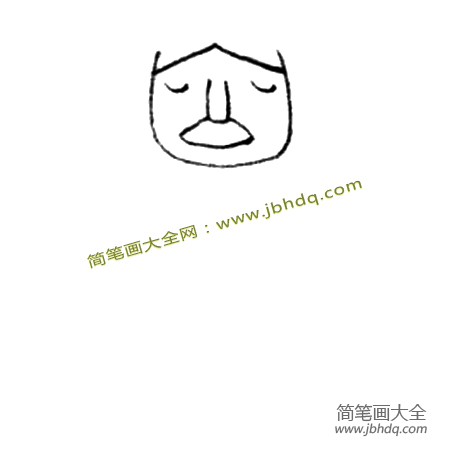 1.先画国王的面部，给他一个思考问题的表情。