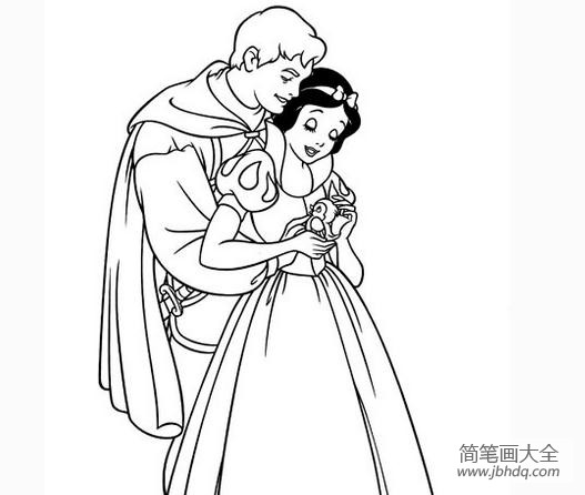 白雪公主和王子简笔画 白雪公主图片简笔画