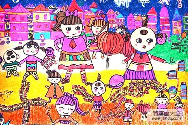 2017喜迎元宵儿童画作品欣赏