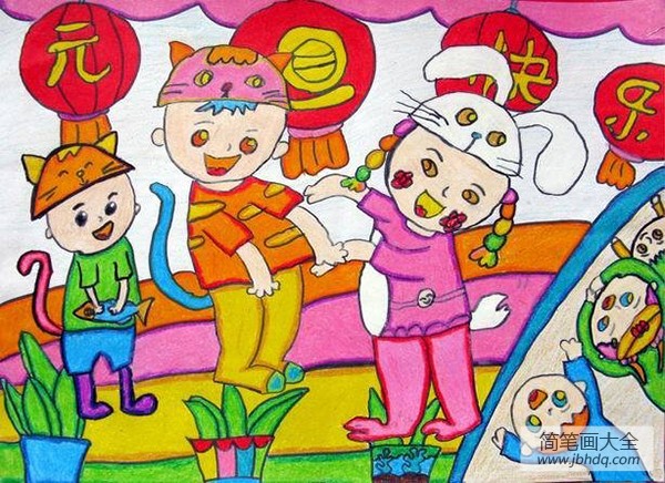 2017迎新年儿童画绘画作品