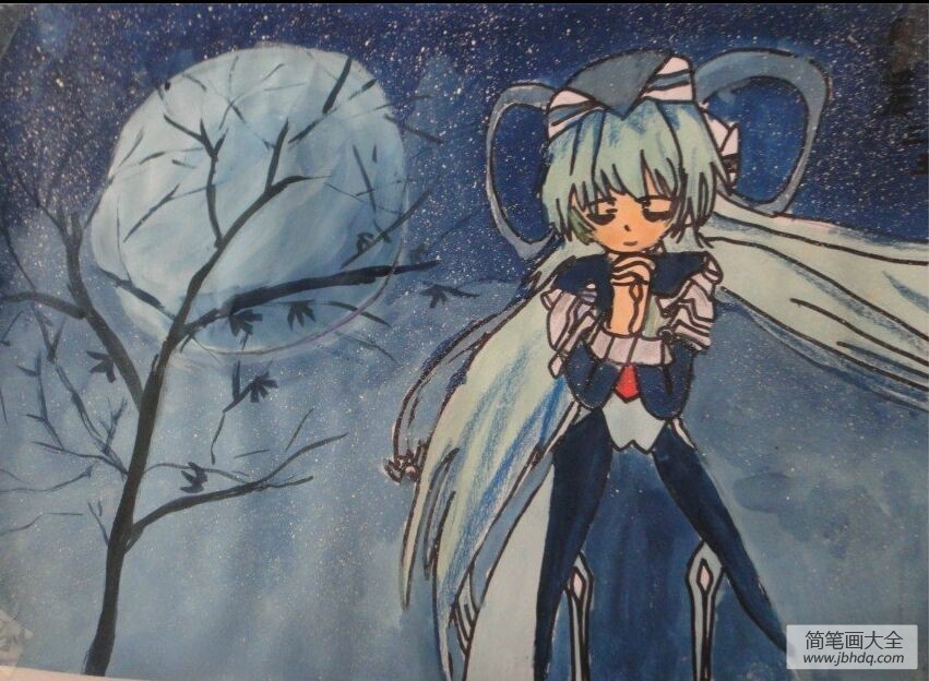 庆祝中秋儿童画作品大全-思念团圆