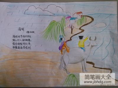儿童画清明节图片-清明