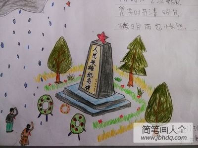 关于清明节的儿童画-纪念革命烈士