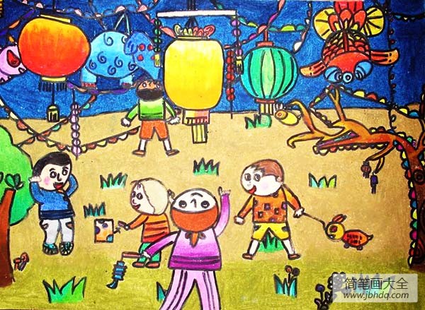 2017喜迎元宵儿童画作品欣赏
