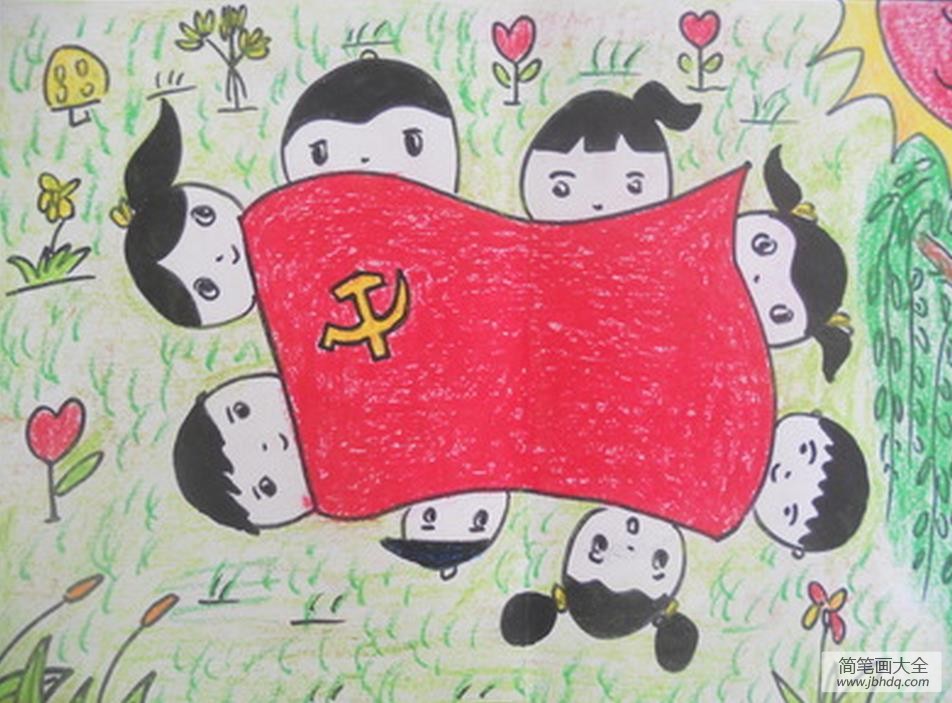 纪念抗战胜利70周年画-我心向党