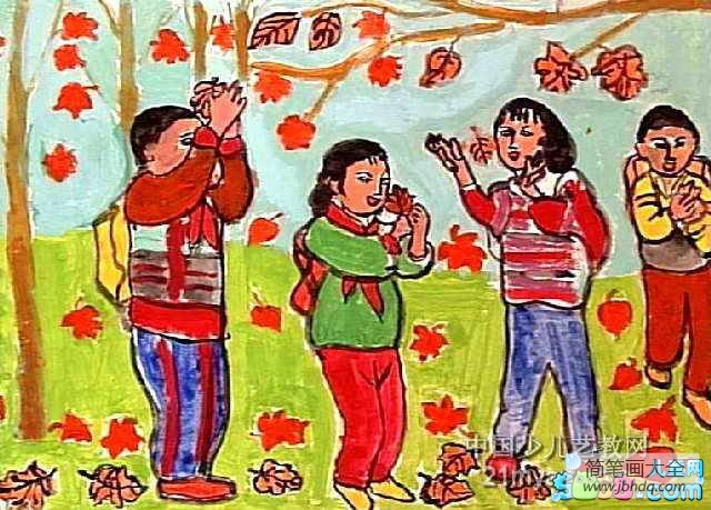 清明节儿童画图片-清明去郊游