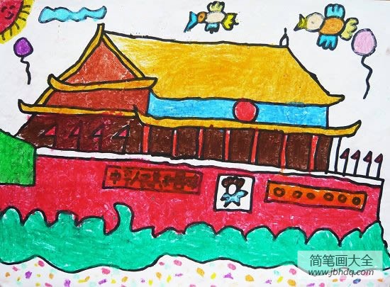 我爱祖国儿童画画作品