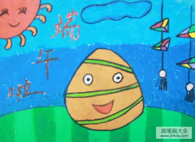 端午到啦简单的粽子幼儿画作品欣赏