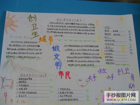 创卫生城市,做文明市民的手抄报
