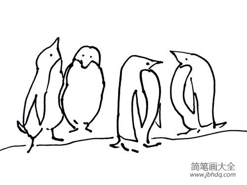 企鹅的简笔画画法