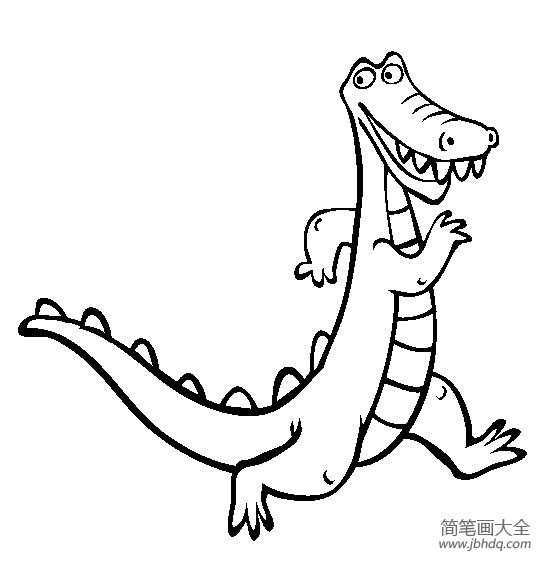 动物简笔画图片 卡通鳄鱼简笔画
