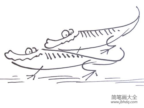 鳄鱼的简笔画画法
