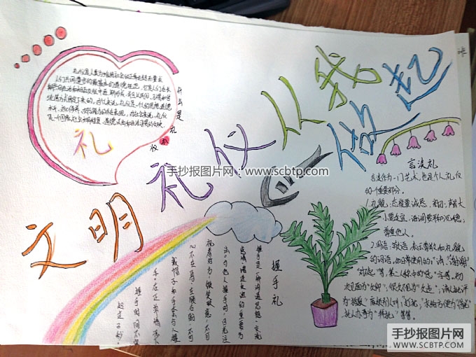 小学生文明礼仪伴我行手抄报