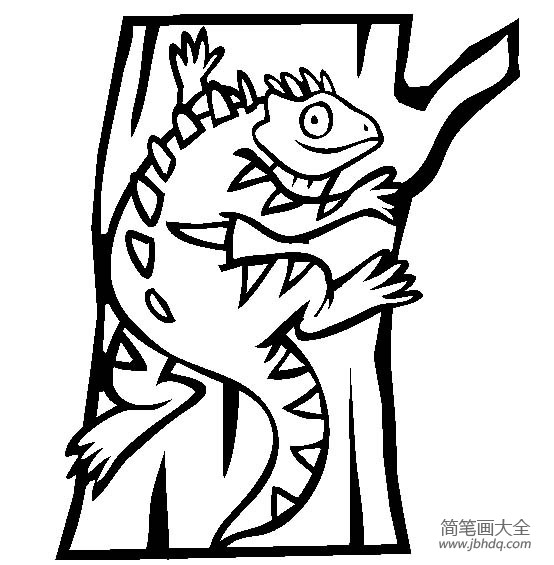 鬣蜥简笔画图片