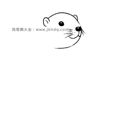 2.画出豆子形状的眼睛和鼻子，并加上胡须。