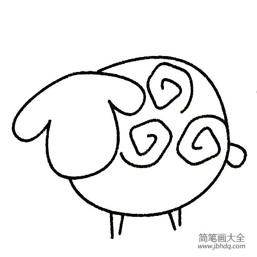温顺的羊简笔画实例及画法步骤