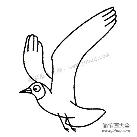 3.最后画翅膀和双脚。