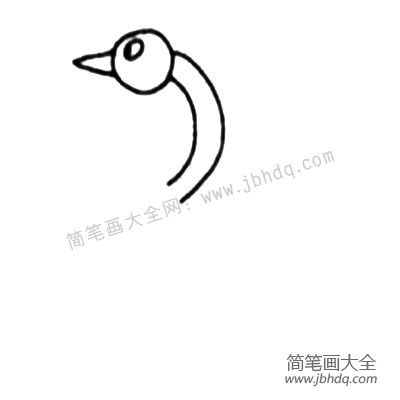 2.然后画出眼睛和脖子