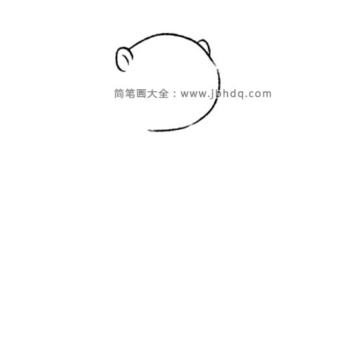 1.画出圆圆的头部轮廓。