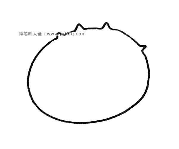 河豚简笔画步骤1