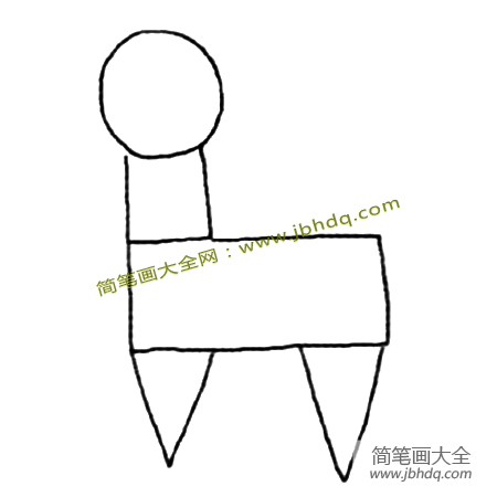 1.用几何图形画出羊驼的大致轮廓。