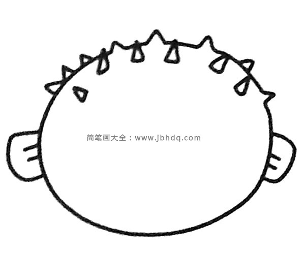 河豚简笔画步骤3