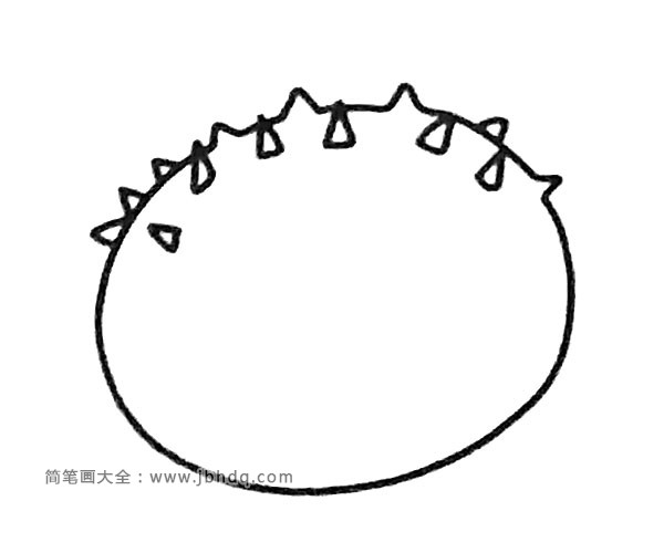 河豚简笔画步骤2
