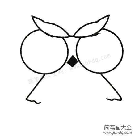 2.再画翅膀和嘴巴。