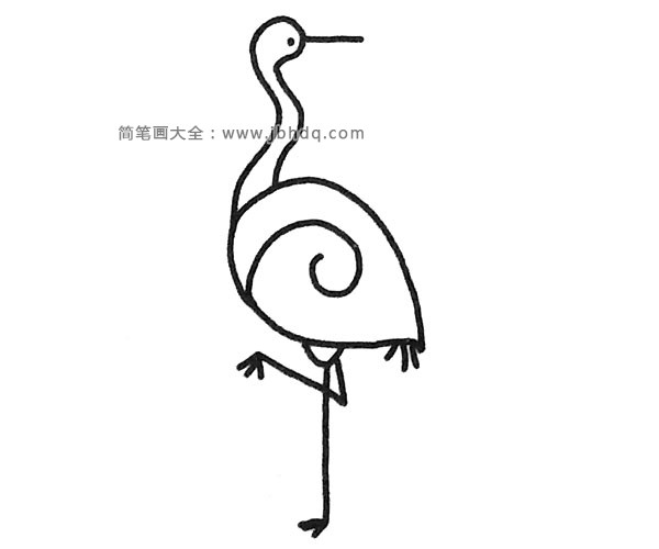 漂亮的丹顶鹤简笔画图片4