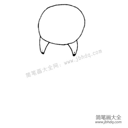 1.还是先画一个圆作为猫的脸,在上面画一对三角形的耳朵。