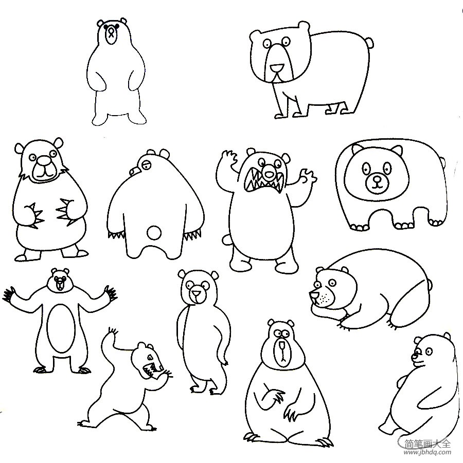 熊的简笔画实例及画法步骤