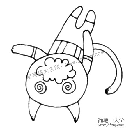 4.画出身体,暹罗猫就完成了。