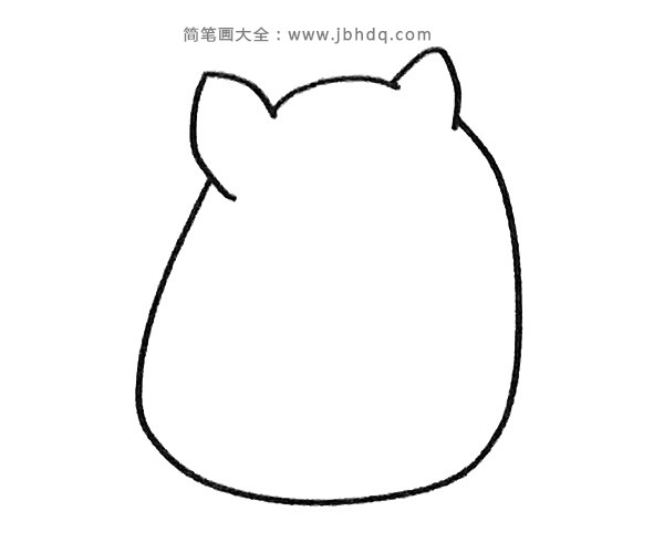龙猫简笔画步骤2