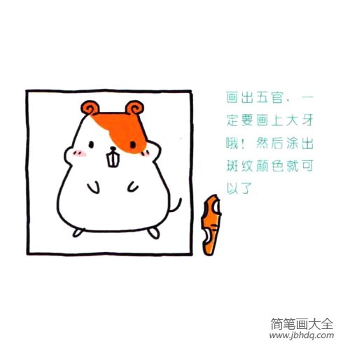 四步画出可爱简笔画 爱坚果的小胖子仓鼠