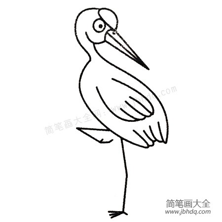 3.最后画翅膀和双脚。