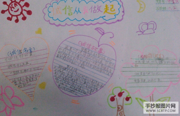 关于诚信,从我做起的手抄报