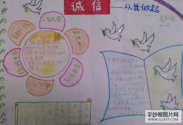 诚信,让世界更美好的手抄报