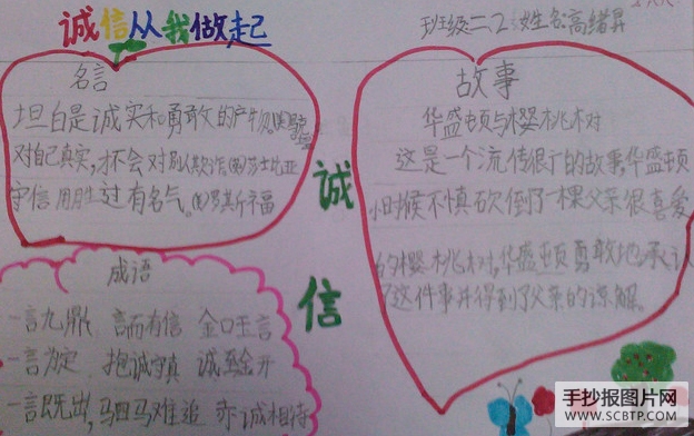 诚信,让世界更美好的手抄报