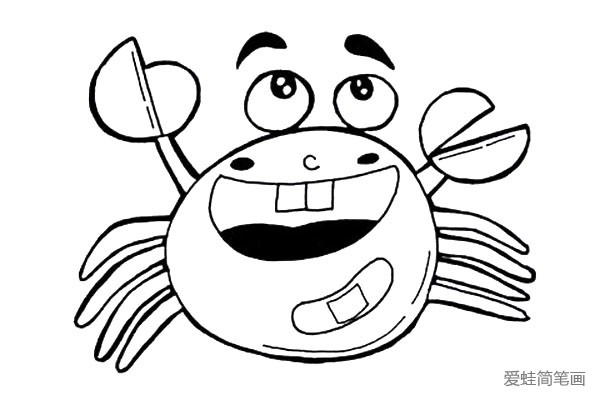 卡通螃蟹简笔画图片1