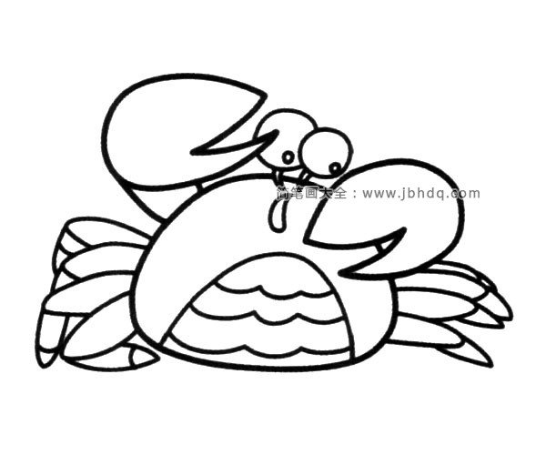 吃惊的螃蟹简笔画