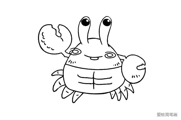 卡通小螃蟹简笔画6