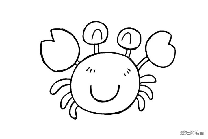卡通小螃蟹简笔画4