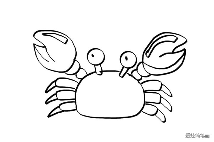 卡通小螃蟹简笔画1