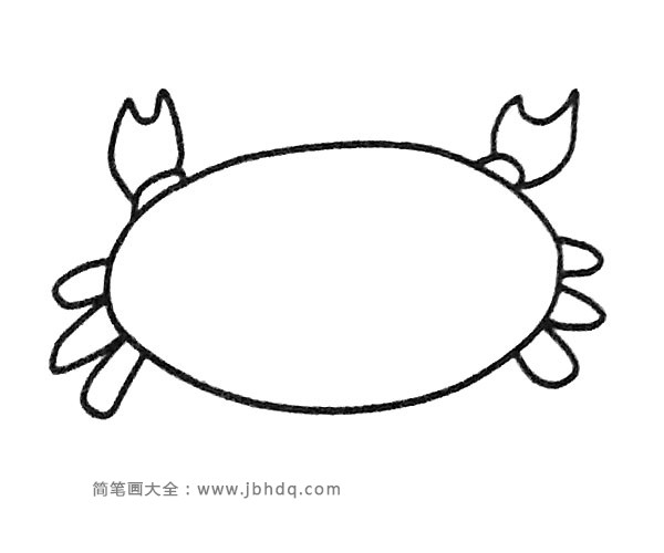 卡通螃蟹简笔画步骤3