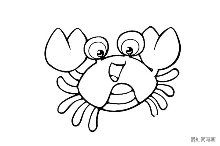 卡通小螃蟹简笔画2
