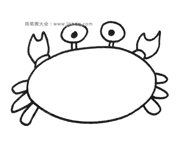 卡通螃蟹简笔画步骤4