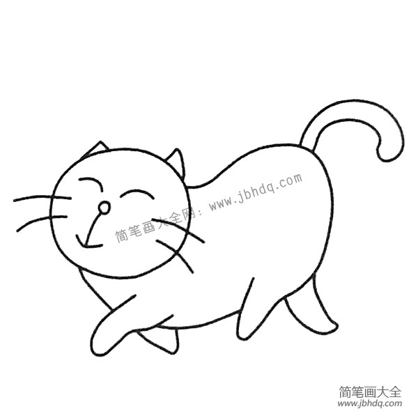 悠闲的小猫简笔画图片